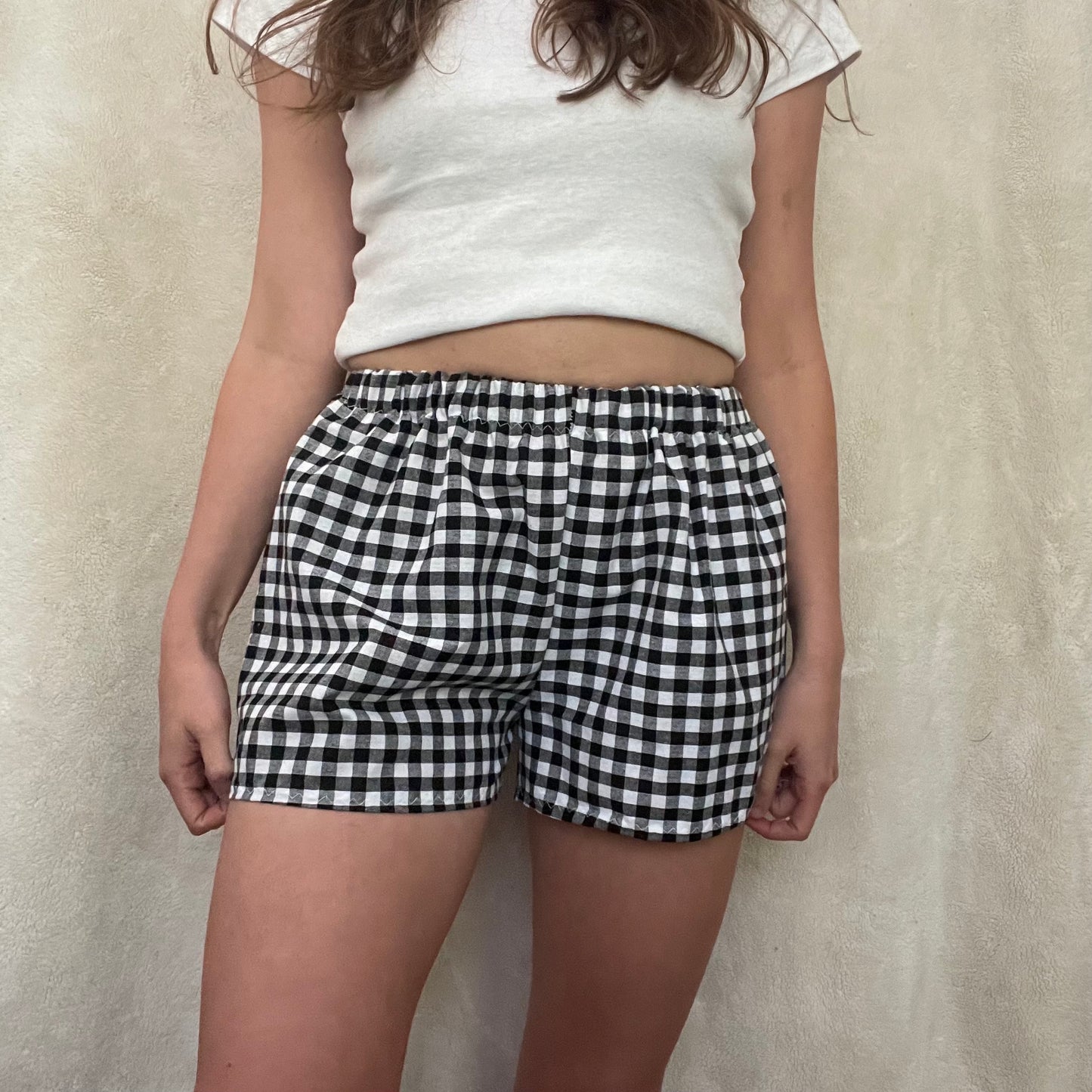 Gingham Cotton Shorts