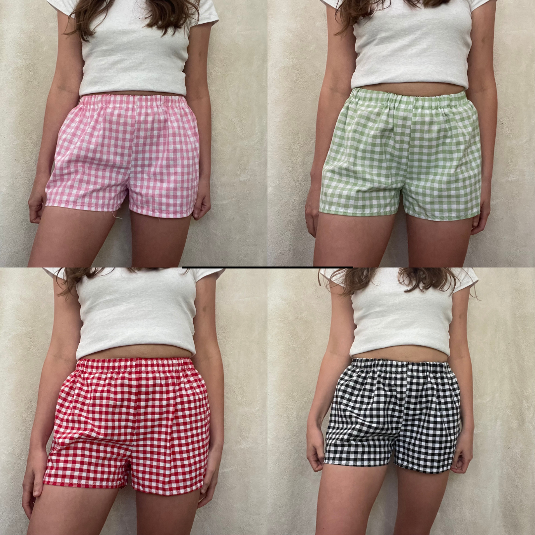 Gingham Cotton Shorts