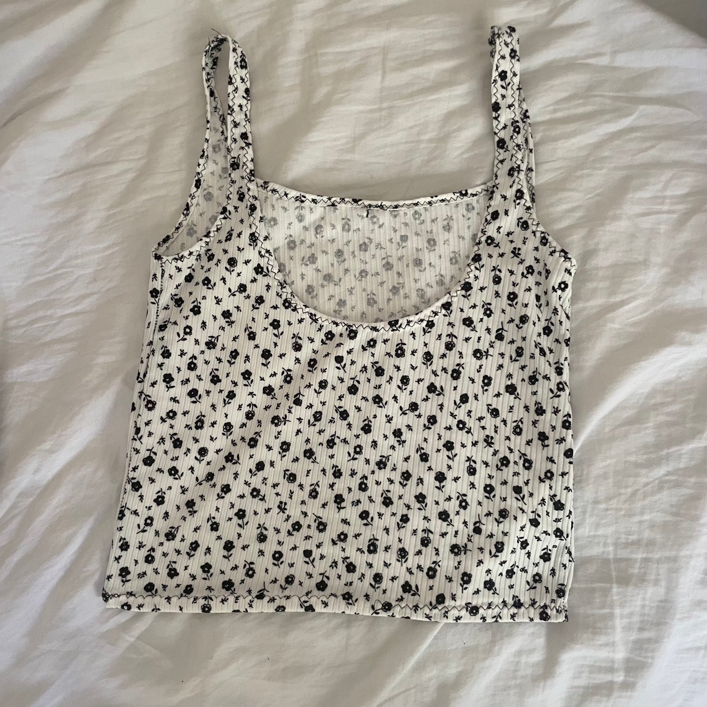 White floral tank top