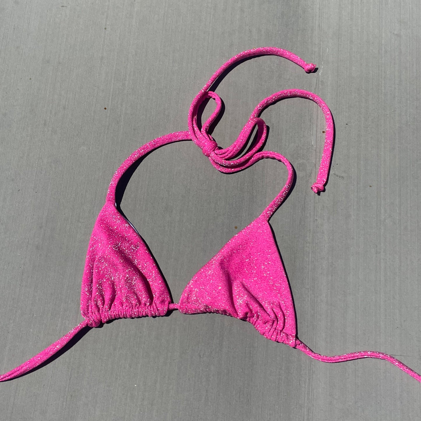 Pink glitter Katie Bikini Top