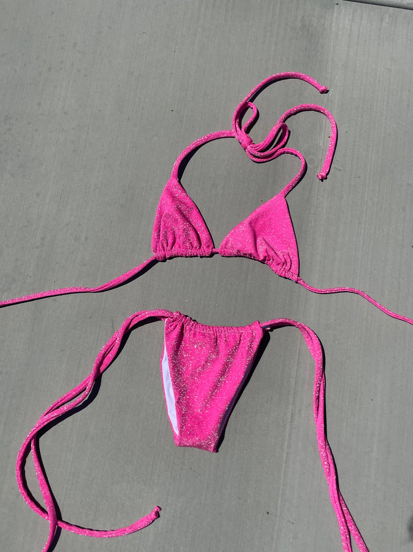 Pink Glitter Amy Bikini Bottoms