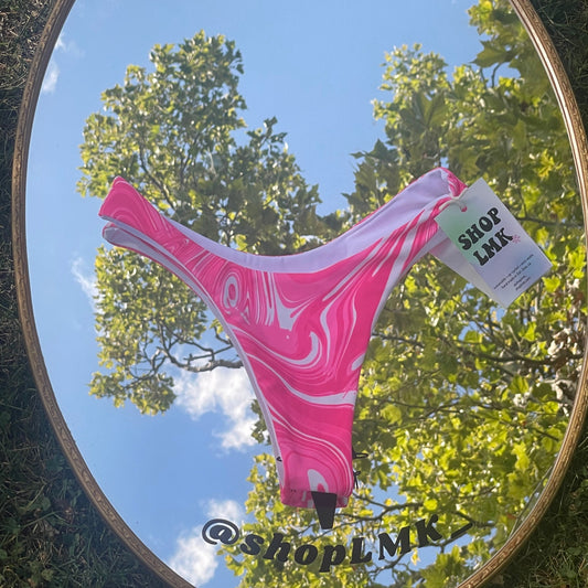 Pink marble Taylor Bikini Bottoms