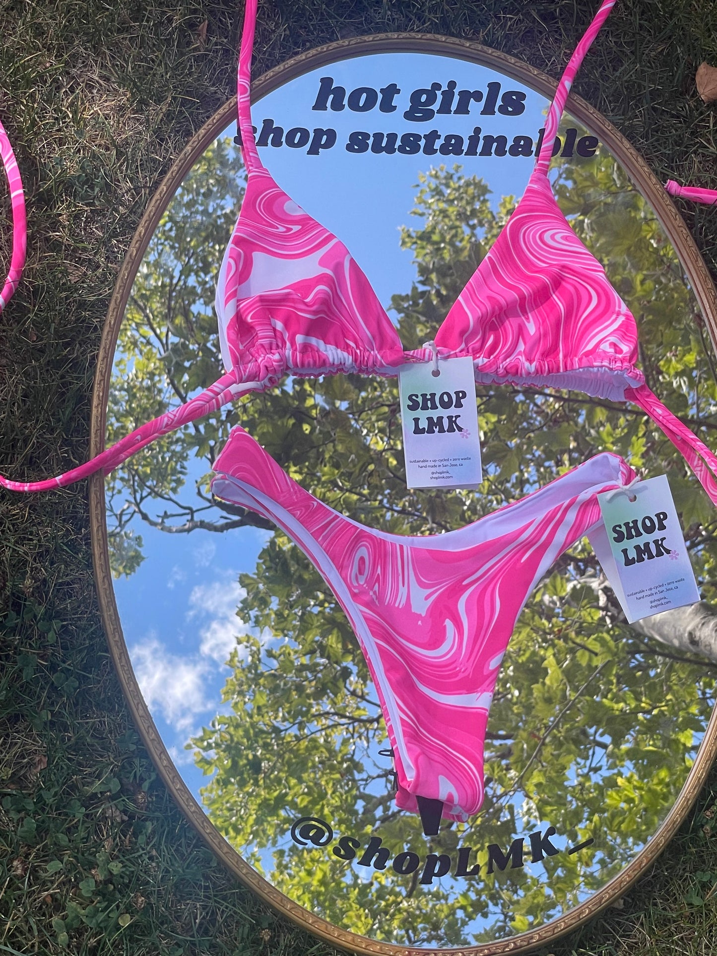 Pink marble Taylor Bikini Bottoms