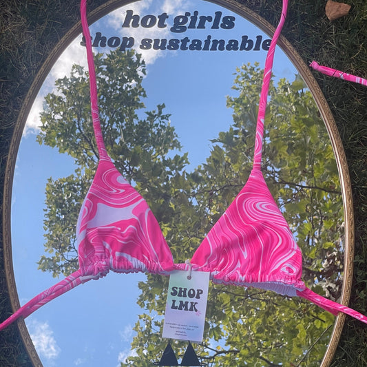 Pink marble Katie Bikini Top