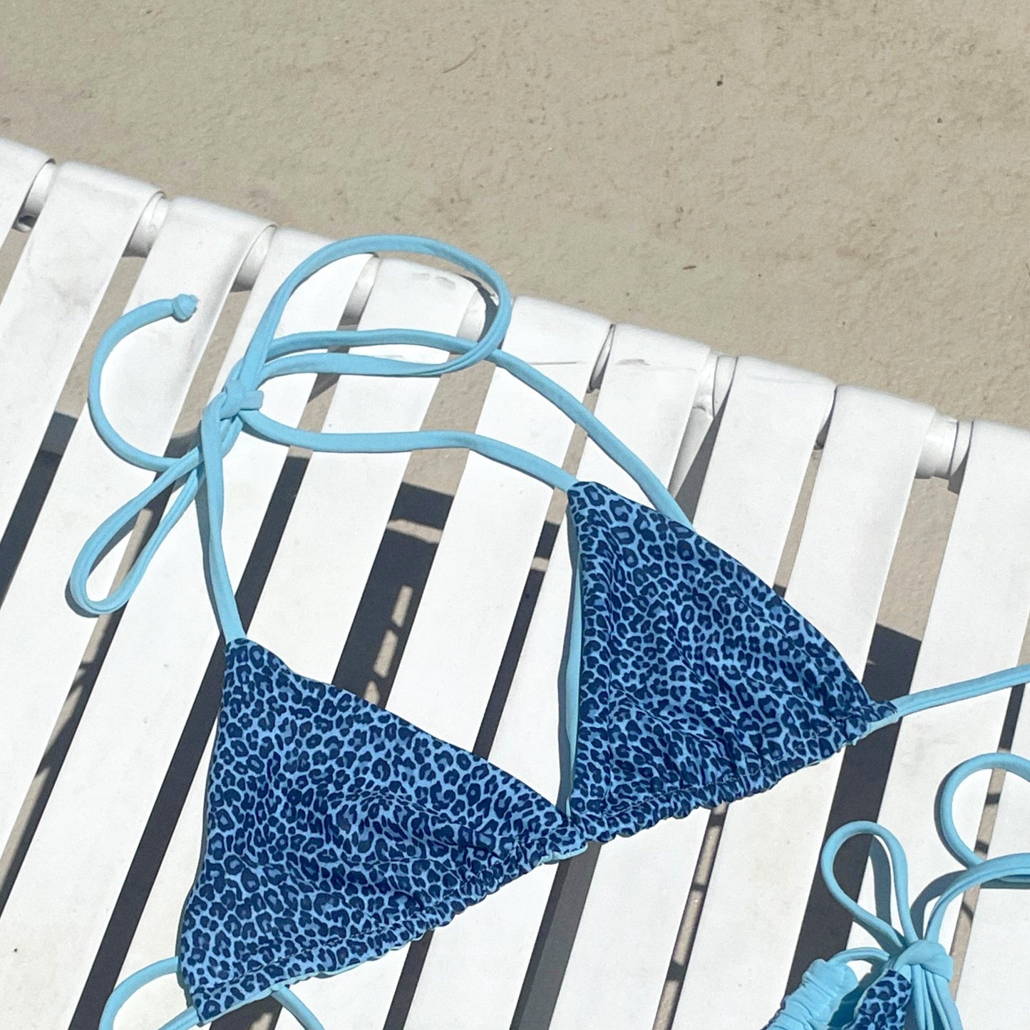 Blue cheetah Katie Bikini Top