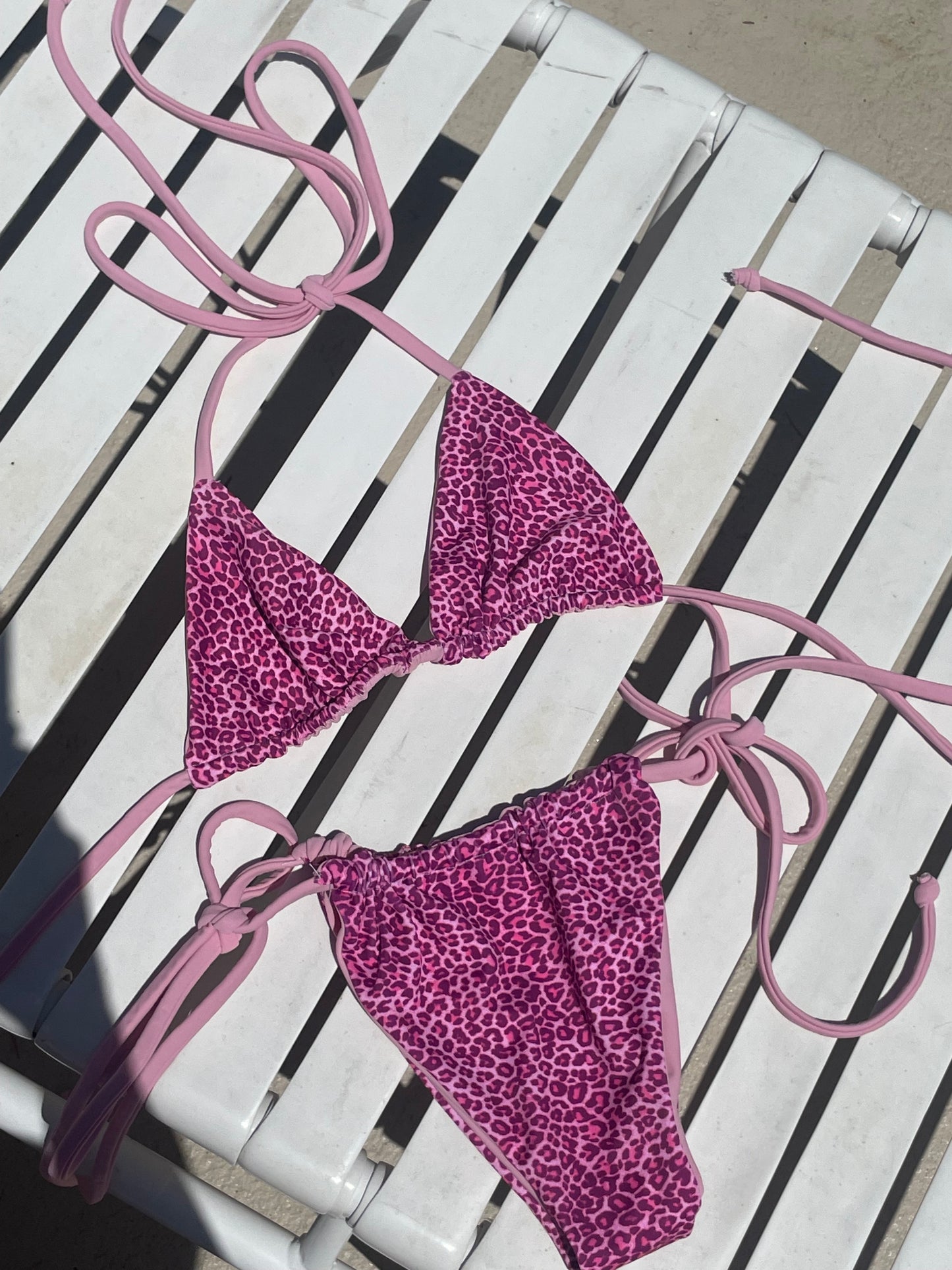 Pink cheetah Katie Bikini Top