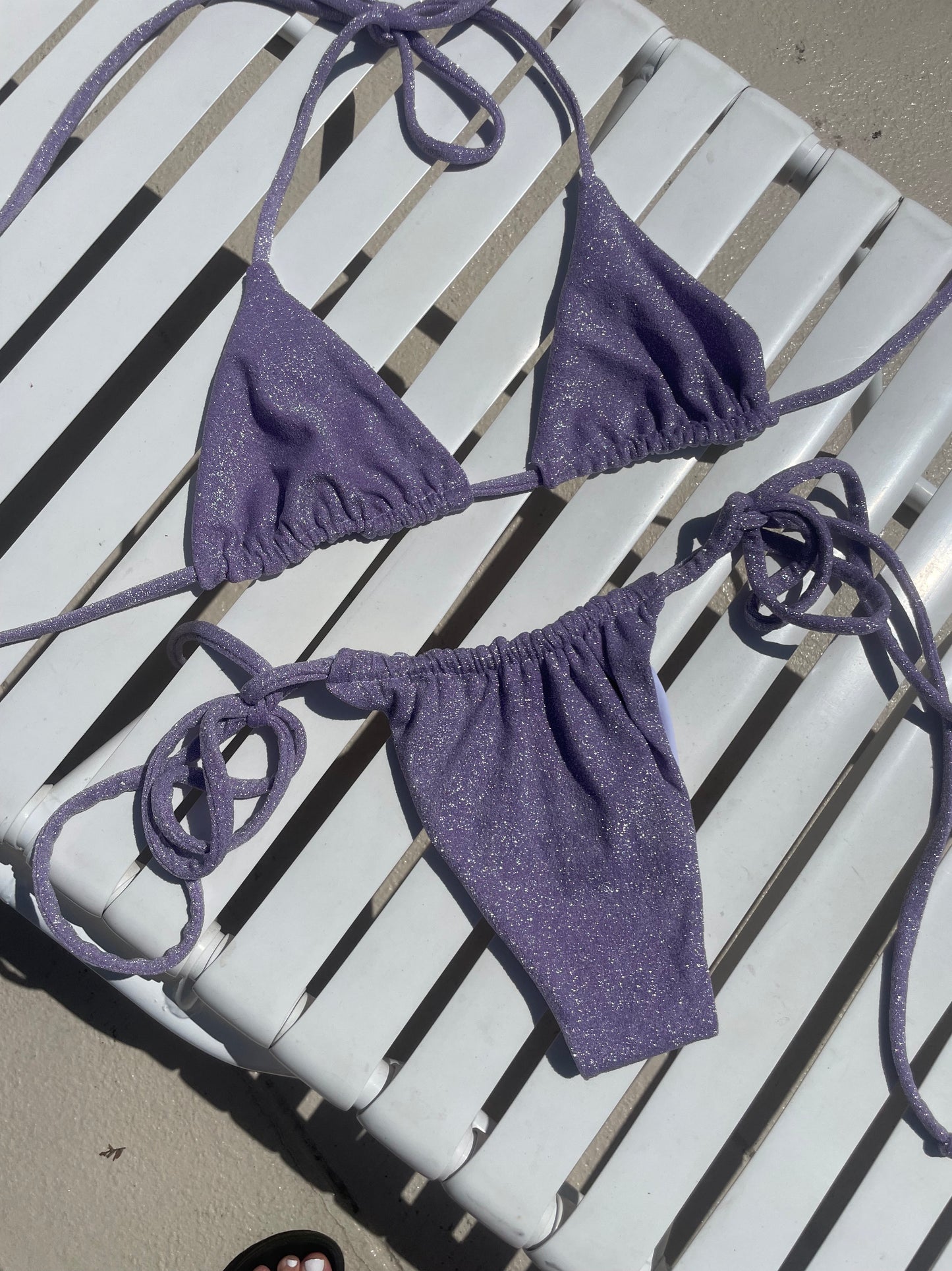 Purple Glitter Katie Bikini Top