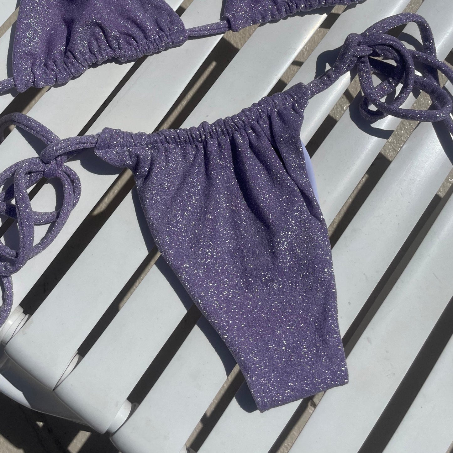 Purple Glitter Amy Bikini Bottoms