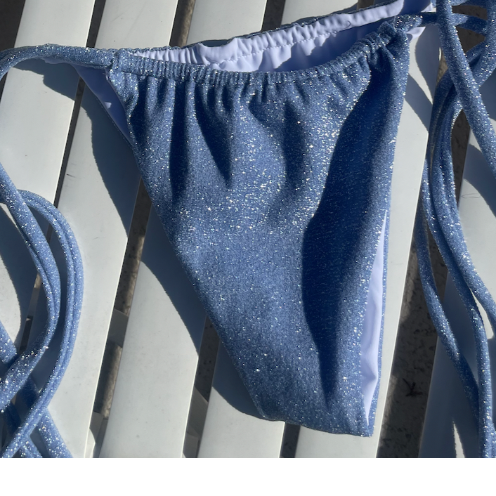 Blue Glitter Amy Bikini Bottoms